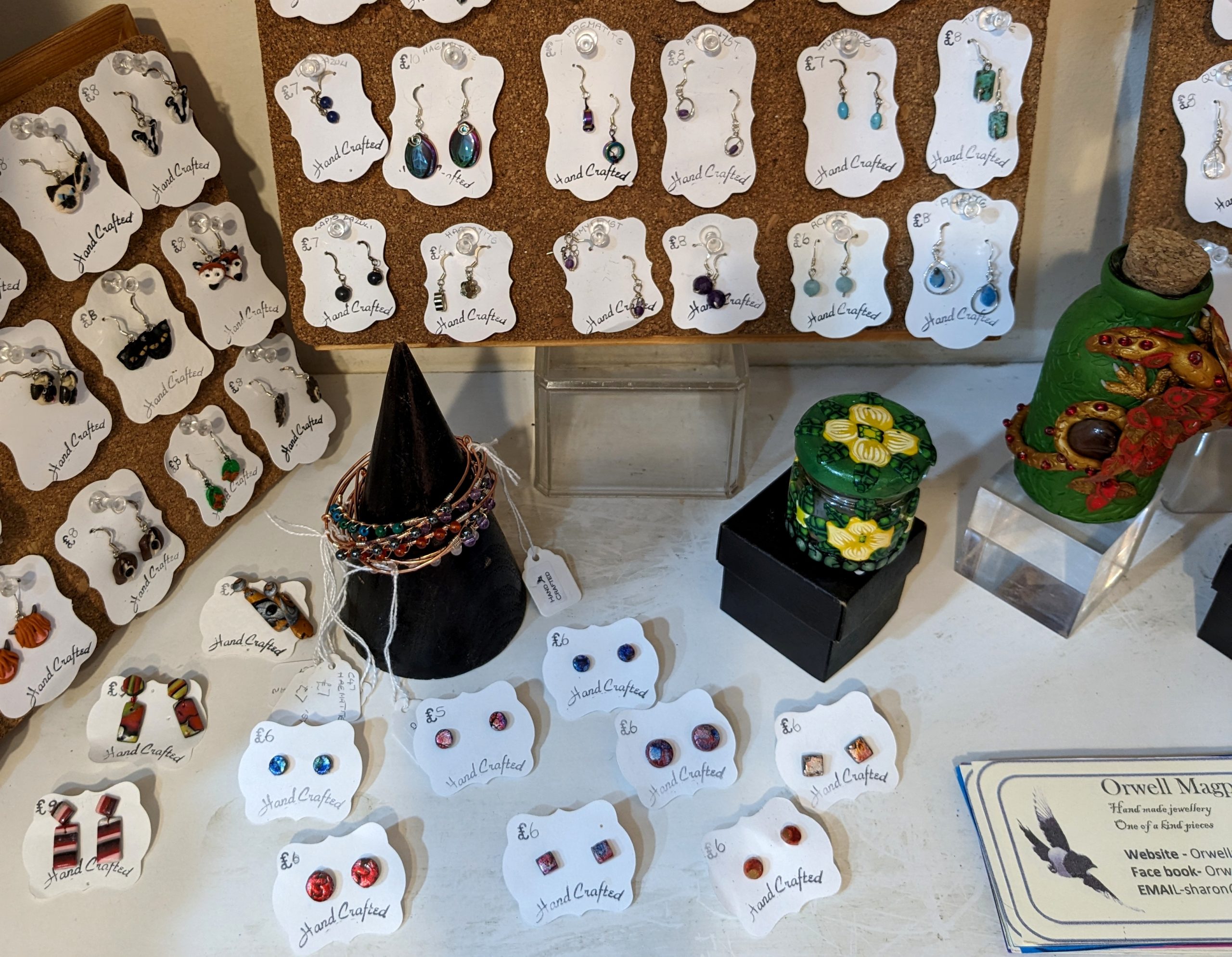 handmade jewellery earrings and polymer clay dragons
